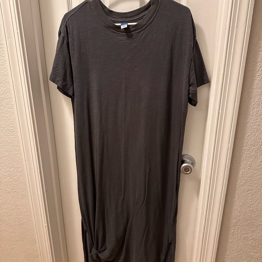 Old Navy Charcoal Gray Crewneck Midi Dress